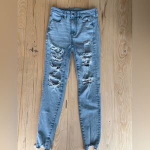 American Eagle Distressed Women's 360 Next Level Stretch Skinny Jeans, Size 2 R